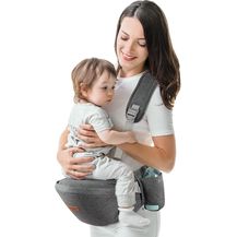 Bild für Ergonomische Babytrage, SUNVENO Baby Hüftsitzträger, Baby Hüftsitz mit verstellbarem Gurt und Tasche, Baby Hüfthocker Praktische Baby Vordertrage für 0-20 kg Baby (Grau(Schultergurte)