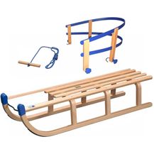 Bild für Holzschlitten Davos 110cm mit Lehne und Leine Rodelschlitten Kinderschlitten