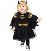 Amscan - Baby-Kostüm Batgirl, Tüll-Kleid mit Umhang, Stirnband, Super Heroes, Motto-Party, Karneval