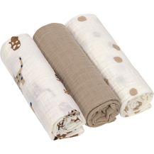 Bild für LÄSSIG Baby Puckdecke Spuckdecke Pucktuch Mulltuch 3er Set Baumwolle 85 x 85 cm/Swaddle & Burp Blanket L Little Mateys royal blue