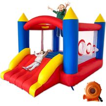 Bild für Ballsea Hüpfburg mit Gebläse, Genäht aus Extra Dickem Material, langlebig, Aufblasbares-Hüpfburg für 3 bis 4 Kinder. Hüpfburg Kinder Indoor (315x245x194cm)