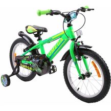 Bild für OMEGA BIKES Master Kinderfahrrad für Mädchen und Jungs ab 4-7 Jahre, 16 Zoll Aluminiumrahmen, Handbremse, Hilfsräder, Kinderrad Classic, Fahrrad für Kinder (grün)