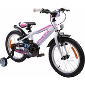 OMEGA BIKES Master Kinderfahrrad für Mädchen und Jungs ab 4-7 Jahre, 16 Zoll Aluminiumrahmen, Handbremse, Hilfsräder, Kinderrad Classic, Fahrrad für Kinder (weiß)