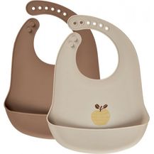 Bild für silikon-Lätzchen beige/braun one-size 2 Stück