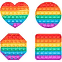 Bild für Pop on It für Kinder I Pop Bubble 4er Geschenkset I Wasserfestes Fidget Toy Set I Poppets aus hochwertigem Silikon I Regenbogen Antistress Spielzeug