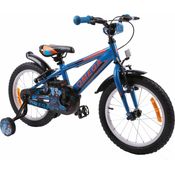 OMEGA BIKES Master Kinderfahrrad für Mädchen und Jungs ab 4-7 Jahre, 16 Zoll Aluminiumrahmen, Handbremse, Hilfsräder, Kinderrad Classic, Fahrrad für Kinder (blau)