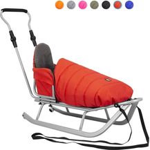 Bild für Rocker Kinderschlitten aus Stahlrohr und massiven Buchenbrettern Inkl. Fußsack für Winterabenteuer