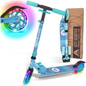 Apollo Scooter LED - Moonracer | City Scooter Kinder mit Federung | City Roller für Kinder klappbar | Tretroller Kinder ab 4 Jahre | sportlicher Cityroller | verstellbar, perfekt als Kinder Roller