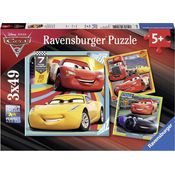 Ravensburger Kinderpuzzle 08015 - Bunte Flitzer - 3 x 49 Teile
