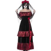 Halloween! Smiffys Kostüm Tag der Toten Braut, mit Kleid und Rosenschleier