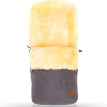Bild für Lammfellfußsack/Winterfußsack für Kinderwagen Buggy Jogger/Kinder Fußsack (Hellgrau Melange)