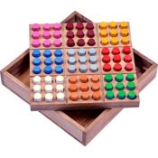 Farb Sudoku - Spielfeld 16 x 16 cm - Steckspiel mit farbigen Steckern