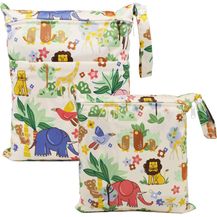 Bild für FenFang Windeltasche, 2 Stück Wetbag Organiser Beutel Nasstaschen Wickeltasche Stoffwindeln Taschen mit Wiederverwendbarem Stoff (Elefant)
