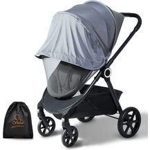 Bild für Orzbow Universal Insektenschut mit Sonnensegel 2 in 1 für Kinderwagen & Buggy,Reißfest Fliegennetz & Sonnenschutz mit UV Schutz 50+,Feinmaschig Moskitonetz für Reisebett & Babyschale mit Tasche(Grau)