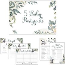 Bild für Babyparty Spiele Set, Babyshower Spiele Set, 5 witzige Babyparty-Spiele (je 10 Stück)