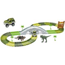 Bild für Magic Traxx Dino-Park Mini Set mit Brücke 108 teilig Rennstrecke Amewi 100652