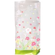 Ursus 5910000 - Geschenk Bodenbeutel, Blumen, 10 Stück, aus lebensmittelechter Folie, ca. 11,5 x 19 cm, transparent, bedruckt, ideal für kleine Überraschungen