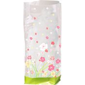 Ursus 5920000 - Geschenk Bodenbeutel, Blumen, 10 Stück, aus lebensmittelechter Folie, ca. 14,5 x 23,5 cm, transparent, bedruckt, ideal für kleine Überraschungen