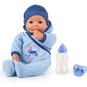 Bayer Design 94683AA -Funktionspuppe Hello Baby Boy mit Zubehör, 46 cm, blau