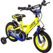 Kinderfahrrad Turbo 12 Zoll Kinder Fahrrad mit Stützräder gelb blau ab 2 Jahre