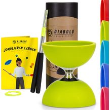 Bild für Diabolo Freizeitsport Jonglier-Set Pro mit kugelgelagertem Diabolo (hellgrün)