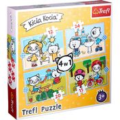 Trefl, Puzzle, Der Tag der Kicia Kocia, Kätzchen Kicia Kocia, von 12 bis 24 Teilen, 4 Sets, für Kinder ab 3 Jahren