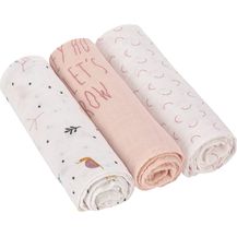 Bild für LÄSSIG Baby Mulltücher Spucktücher 3er Set Musselin Puckdecke Pucktuch Bambusfaser und Baumwolle kuschelig weich atmungsaktiv (3 Stk. 80 x 80 cm)