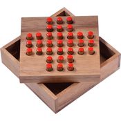 Solitär Gr. S - rote Stecker - Spielfeld 11 x 11 cm - Solitaire - Knobelspiel
