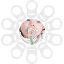 Bild für TankerStreet 10 Stück Silikonring Adapter Baby Ring Adapter für Schnullerketten Klar Silikon-Button Stil Schnalle Halterungen den Fall Verhindern Transparent