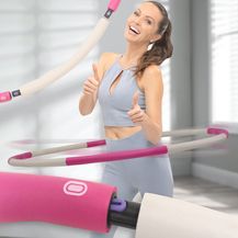 Bild für Miweba Sports Hula Hoop Reifen 1,2kg Bauchtrainer 8-teilig Fitnessreifen Ø100cm (Rosa/Weiß)