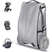 Zamboo Universal Transporttasche für Buggy, Kindersitz und Babyschale - Schutz Reisetasche für Autositz/Kinderwagen Transport in Flugzeug oder Auto - Grau