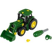 Theo Klein 3903 John Deere Traktor I Mit Frontlader und Gegengewicht I Demontierbare Einzelteile I Maße: 24,5 cm x 9,5 cm x 12 cm I Spielzeug für Kinder ab 3 Jahren