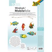 folia 440230 - Mobilefolie, Windradfolie, PVC, transparent, 0,4 mm, 23 x 33 cm, 10 Bogen - zum Basteln von Mobiles oder Windrädern