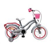 AMIGO Lovely Mädchen - Fahrrad, 14 Zoll, Grau