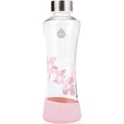 EQUA Glasflasche Magnolia 0,55l Trinkflasche aus Glas 550 ml Sportflasche mit Silikonboden Flasche mit Silikonhülle Designer Trinkflasche für unterwegs und Büro