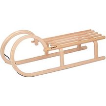 Bild für COLINT Hörnerschlitten 100 cm Holzschlitten Schlitten Holz Rodel Hörner HCL 40100