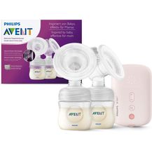 Bild für Avent breast pump Philips Avent SCF397/11 electric breast pump double breast pump flexible silicone pillow natural bottle silent motor pink