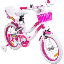 Bild für Kinderfahrrad Unicorn 16 Zoll Kinder Mädchen Fahrrad mit Stützräder pink Einhorn