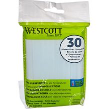 Bild für Westcott Mini-Klebesticks I Set: 30 Stück I 7mm Durchmesser I 102 mm lang I transparent I Patronen für Heißklebepistole I E-16837 00