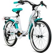 Bergsteiger Jugendfahrrad Atlantis, 6 Gang Shimano Tourney RD-TY300 Schaltwerk, 20 Zoll, RH 33 cm, blau