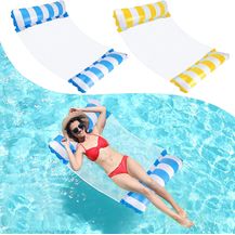 Bild für Ltteaoy 2Stk Aufblasbares Schwimmbett Aufblasbare Wasser-Hängematte, 4 in 1 Loungesessel Pool Lounge Luftmatratze Pool Aufblasbare Hängematte Wasserhängematte Sessel für Erwachsene (Blau&Gelb)