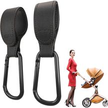 Bild für Edibaby, Kinderwagen Haken, Kinderwagen Zubehör, aus Leder, 2 Stück, Universell Einsetzbar, Karabinerhaken für Kinderwagen zum Aufhängen von Taschen, Rucksäcken, Geldbörsen usw. (Schwarz)