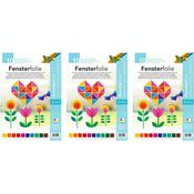folia 455409 - Fensterfolie, selbsthaftend, transparent, farbig sortiert, ca. 23 x 33cm, 10 Blatt - ideal zur Gestaltung von Fensterbildern