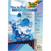 folia 231093 - Moosgummi Ton-In-Ton Blau Sortierung, 2 mm, ca. 20 x 29 cm, 10 Bögen - ideal für vielseitige Bastelarbeiten