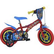 Dino Paw Patrol Jungenfahrrad , 12 Zoll, 21 cm, Felgenbremse, Rot