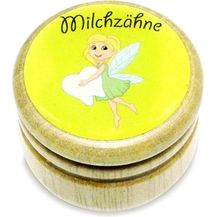 Bild für Milchzahndose, Zahndose Milchzähne Bilderdose aus Holz mit Drehverschluss in diversen Motiven für Jungen und Mädchen mit Drehverschluss 44 mm (ZAHNFEE)