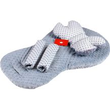 Bild für BABYLUX Kinderwagen 3 TLG SITZAUFLAGE Kissen Gurtschoner 5. Grau + Maroko