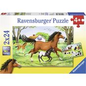 Ravensburger Kinderpuzzle 08882 - Welt der Pferde - 2 x 24 Teile