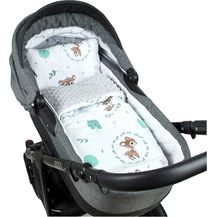 Bild für BABYLUX Babydecke MINKY PLÜSCH Kinderwagen 75x60cm MP120B. Wald Reh + Grau