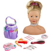 Götz 1192052 Haarwerk mit blonden Haaren und blauen Augen - 28 cm hoher Frisierkopf- und Schminkkopf in 58-teiligen Set - geeignet für Mädchen ab 3 Jahren